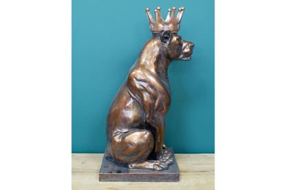 Crowned Panther Statue – Bronze Effect Resin Ornament – 51cm