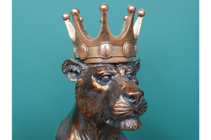 Crowned Panther Statue – Bronze Effect Resin Ornament – 51cm