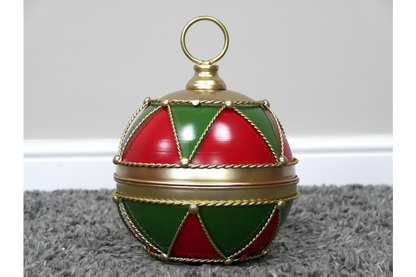 Traditional Red & Green Decorative Christmas Bauble Ornament