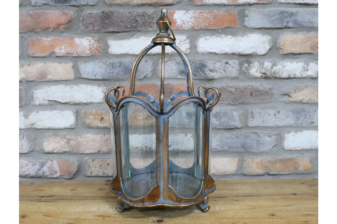 Vintage Metal & Glass Lantern