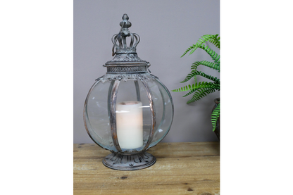 Vintage Gold Crown Lantern – 38cm