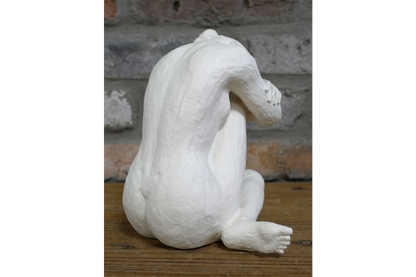 Cream lady statue cross legged stylish home decor