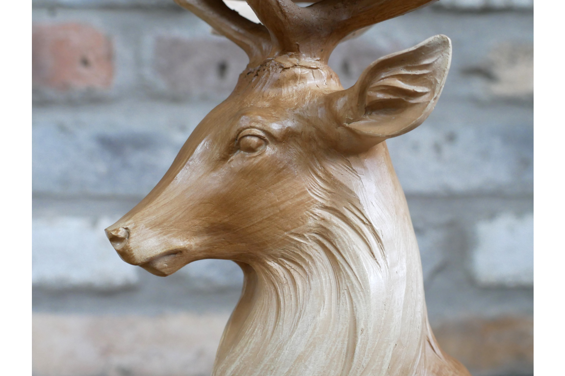 Wood Effect Stag Candle Holder