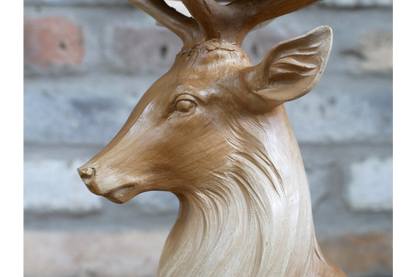 Wood Effect Stag Candle Holder