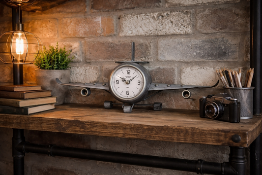 Vintage Aeroplane Desk Clock