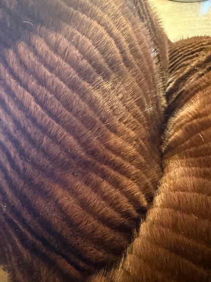 Chocolate faux fur cushions feather filled 50 x 50cm