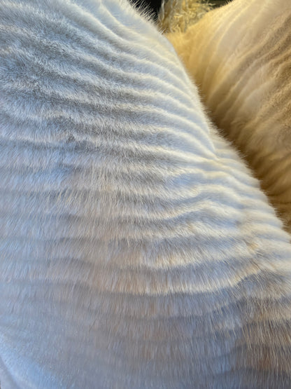 Cream /beige /taupe faux fur cushions feather filled 50 x 50cm