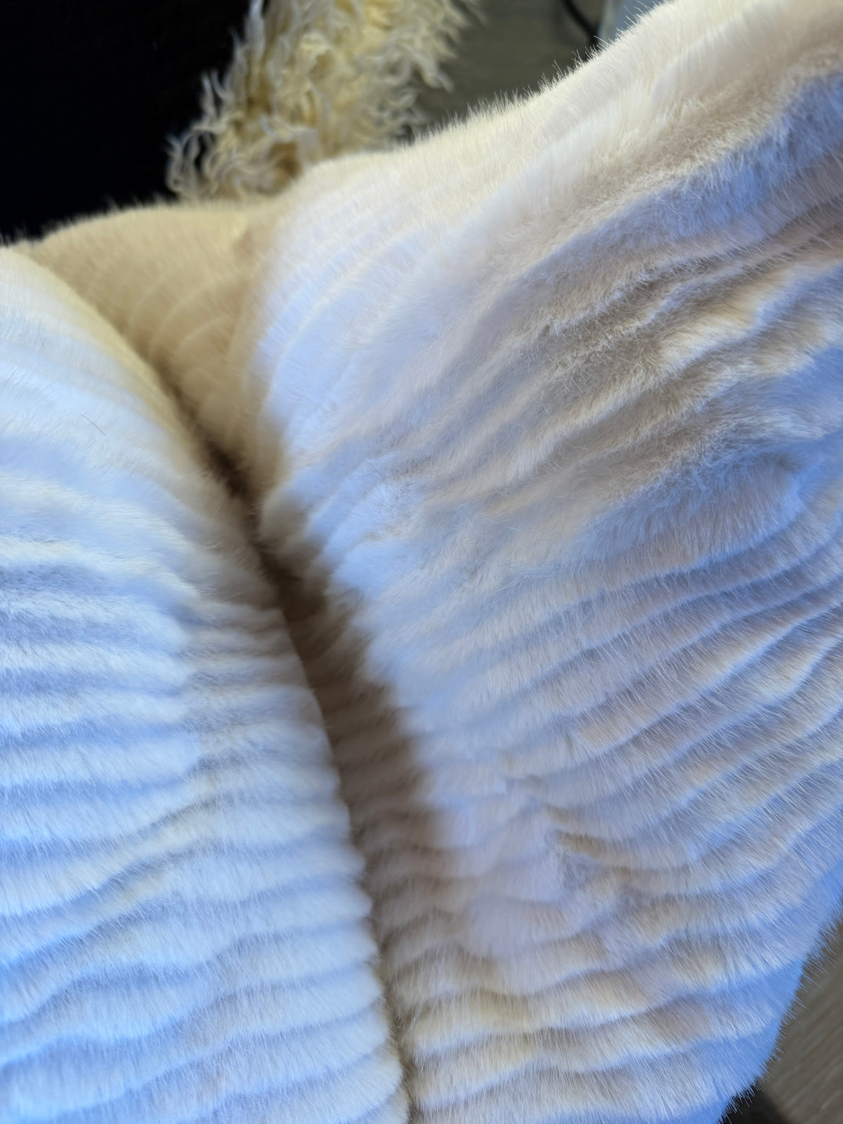Cream /beige /taupe faux fur cushions feather filled 50 x 50cm