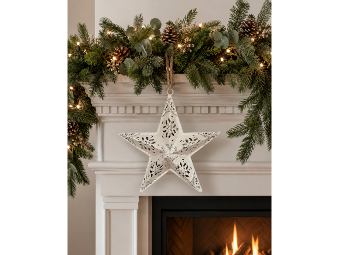 Cream Metal Hanging Star