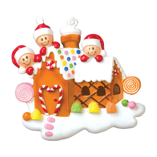 family Gingerbread House Christmas Decoration personalised various family sizes