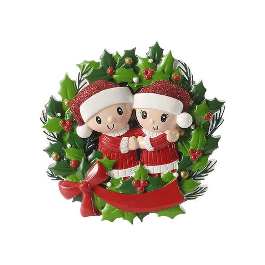 Family wreath Personalised Family Christmas Decoration various family sizes