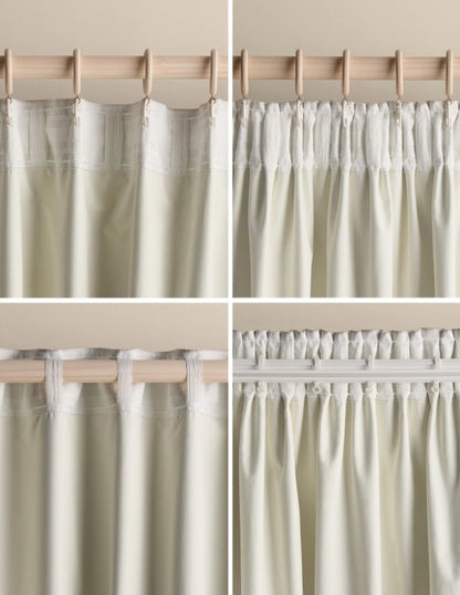M & S Sage Green Thermal Blackout Brushed Multiway Curtains 86 x 90 in