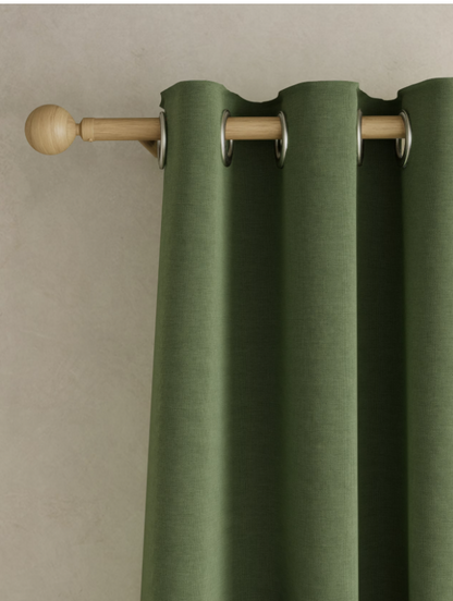 M & S Olive Green Thermal Blackout Brushed Eyelet 46 x 90 inch