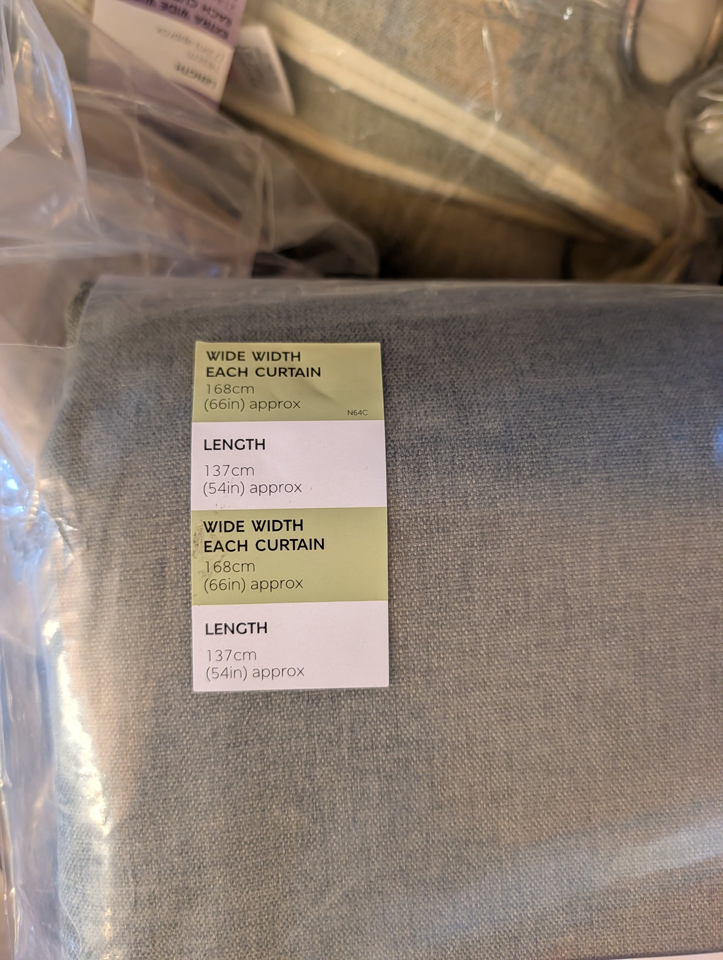 M & S Olive Green Brushed Fabric Pencil Pleat Black Out Curtains 66 x 54 in