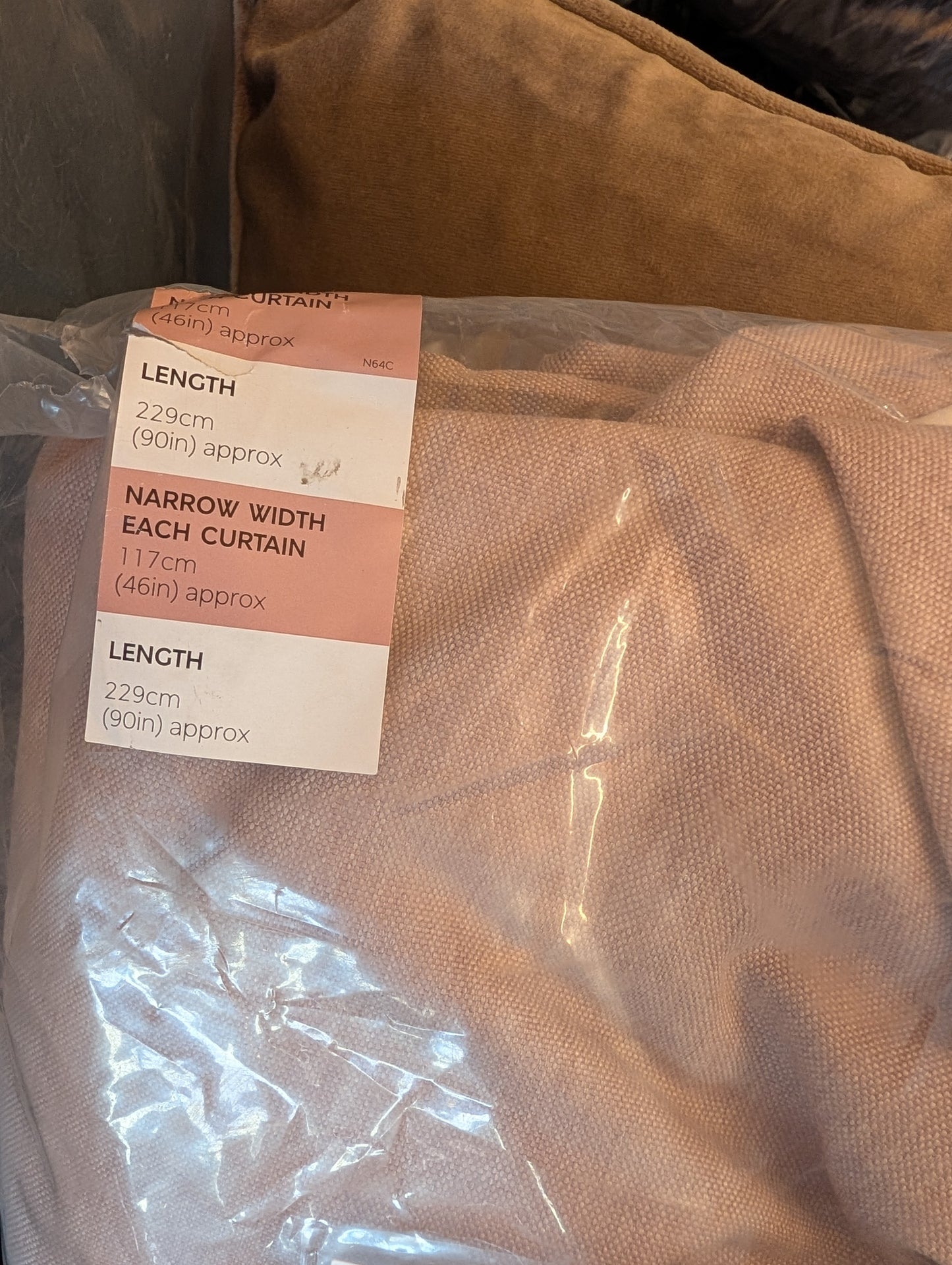 M & S Blush Pink Brushed Eyelet Ring Top Blackout Thermal 46x90inch 117x229cm