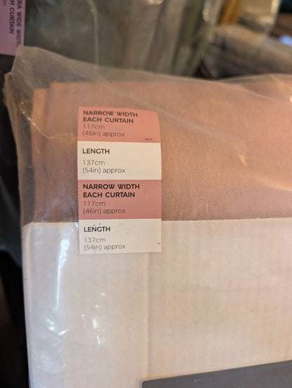 M & S Curtains Blush Pink Eyelet Ring Top Blackout Thermal 46x54inch | 117x137cm