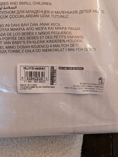 M & S Curtains Blush Pink Eyelet Ring Top Blackout Thermal 46x54inch | 117x137cm