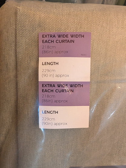M & S Sage Green Thermal Blackout Brushed Multiway Curtains 86 x 90 in
