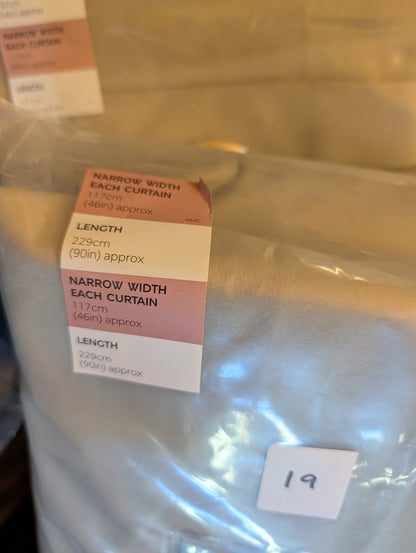 M & S Champagne Velvet Thermal Pencil Pleat 46 x 90 inch