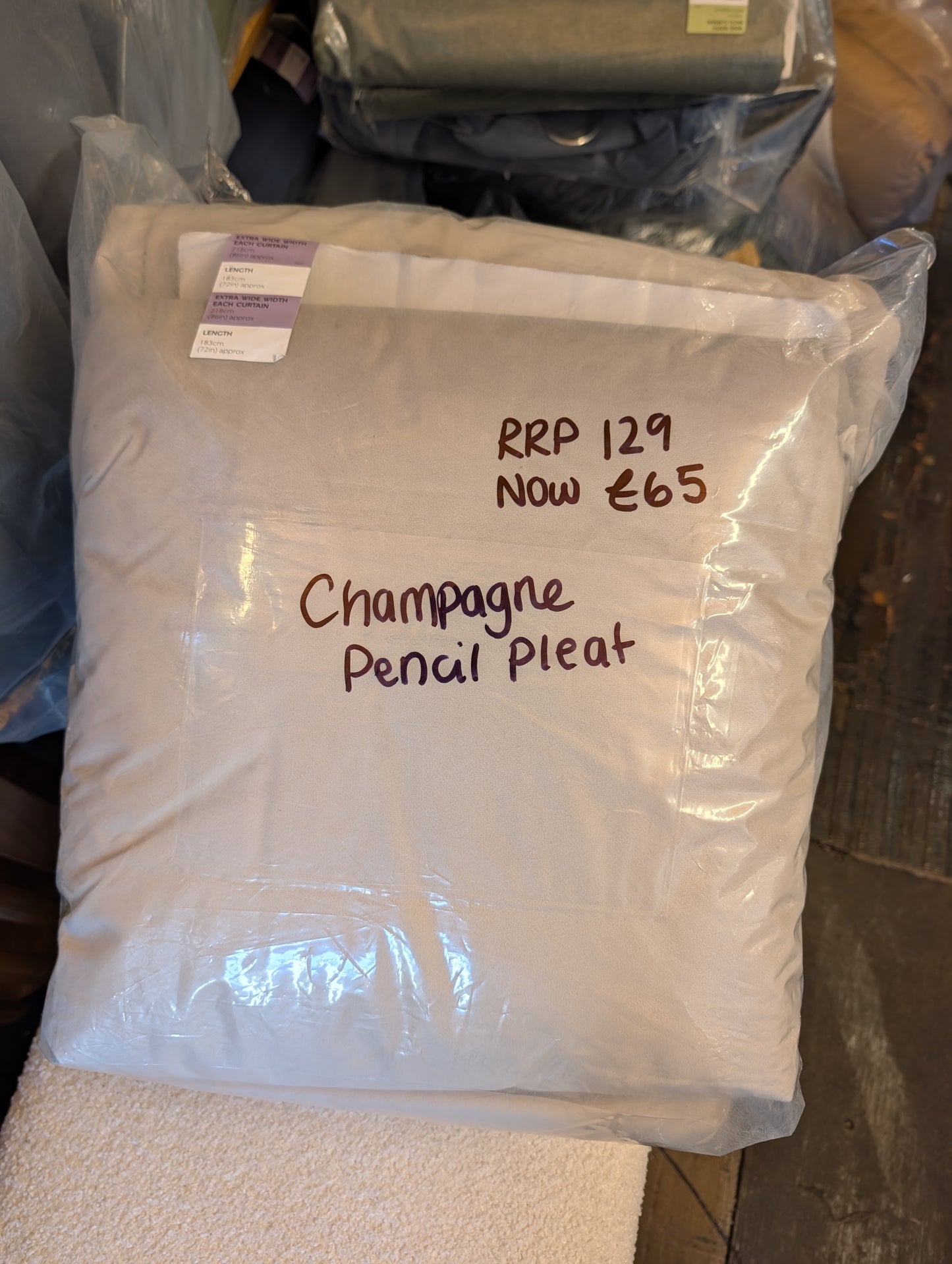 M & S Champagne Velvet Thermal Pencil Pleat 86 x 72 inch