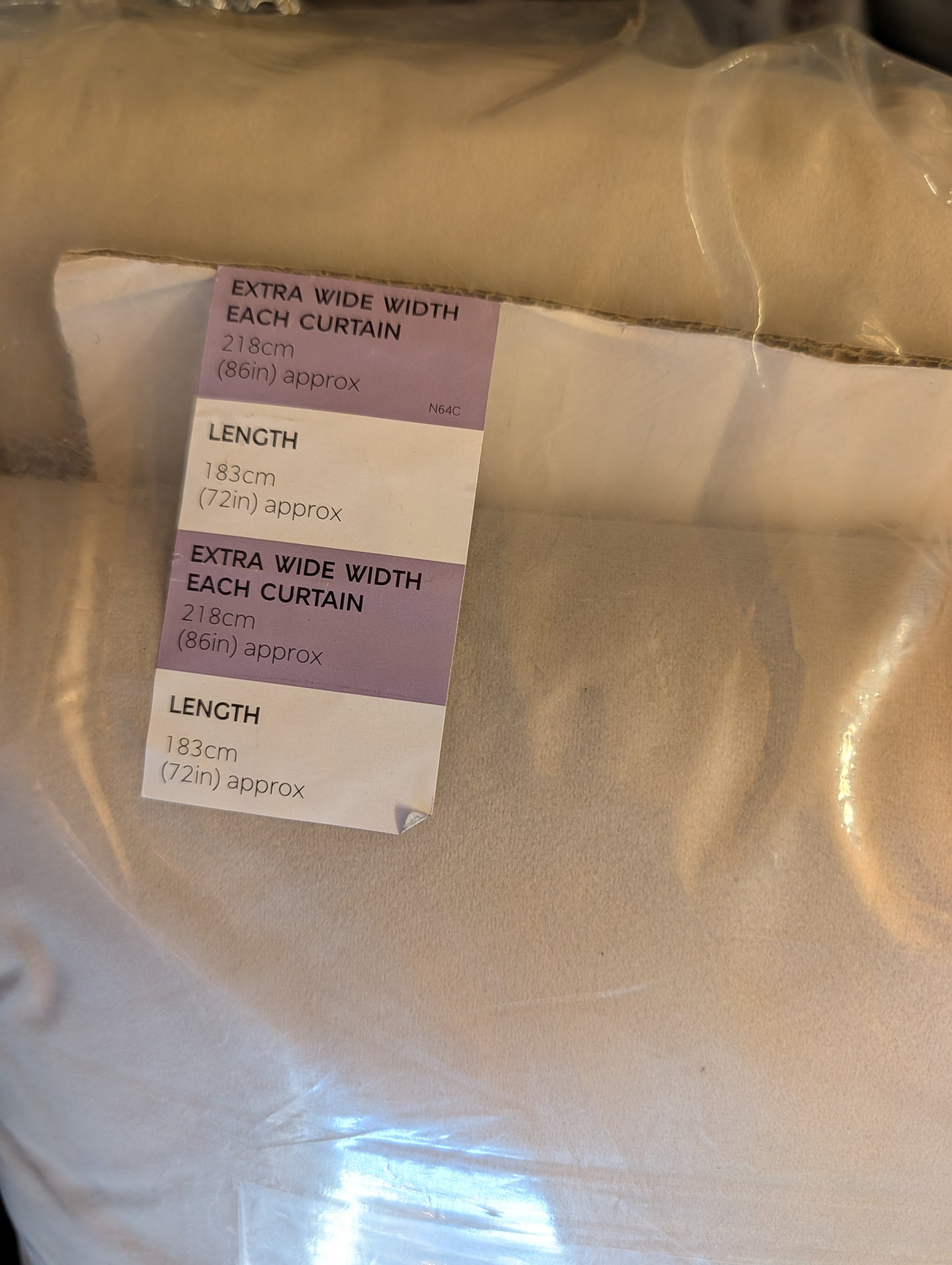 M & S Champagne Velvet Thermal Pencil Pleat 86 x 72 inch