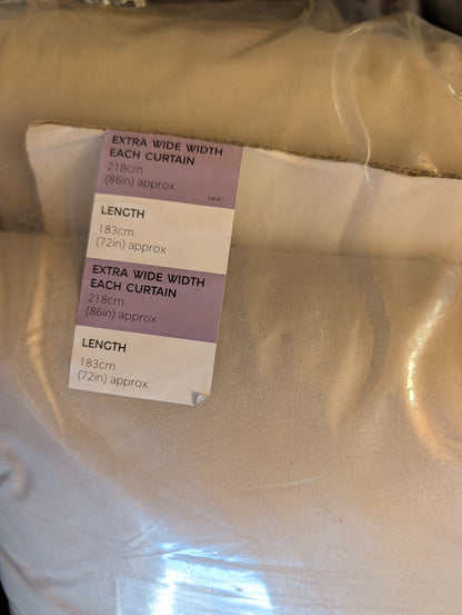 M & S Champagne Velvet Thermal Pencil Pleat 86 x 72 inch