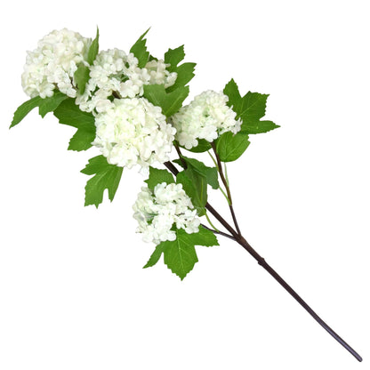 Artificial  Stem Faux  6 Headed Viburnum White 64cm