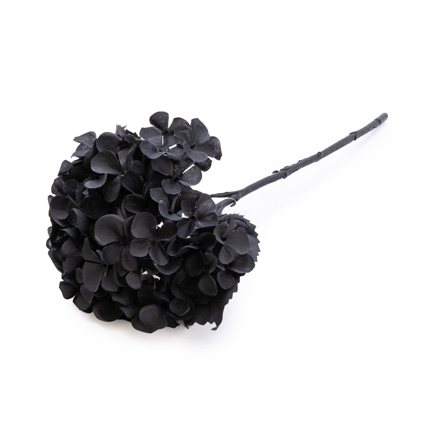 Artificial Single Hydrangea Black Faux Stem 46cm