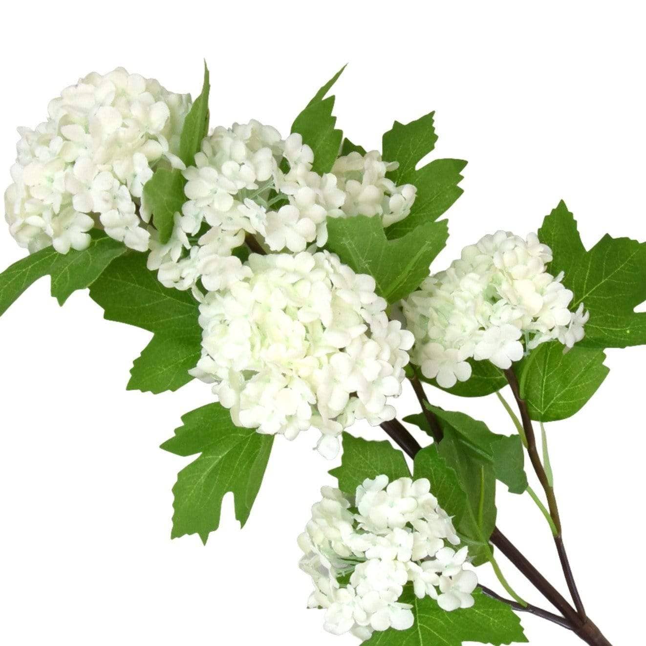 Artificial  Stem Faux  6 Headed Viburnum White 64cm