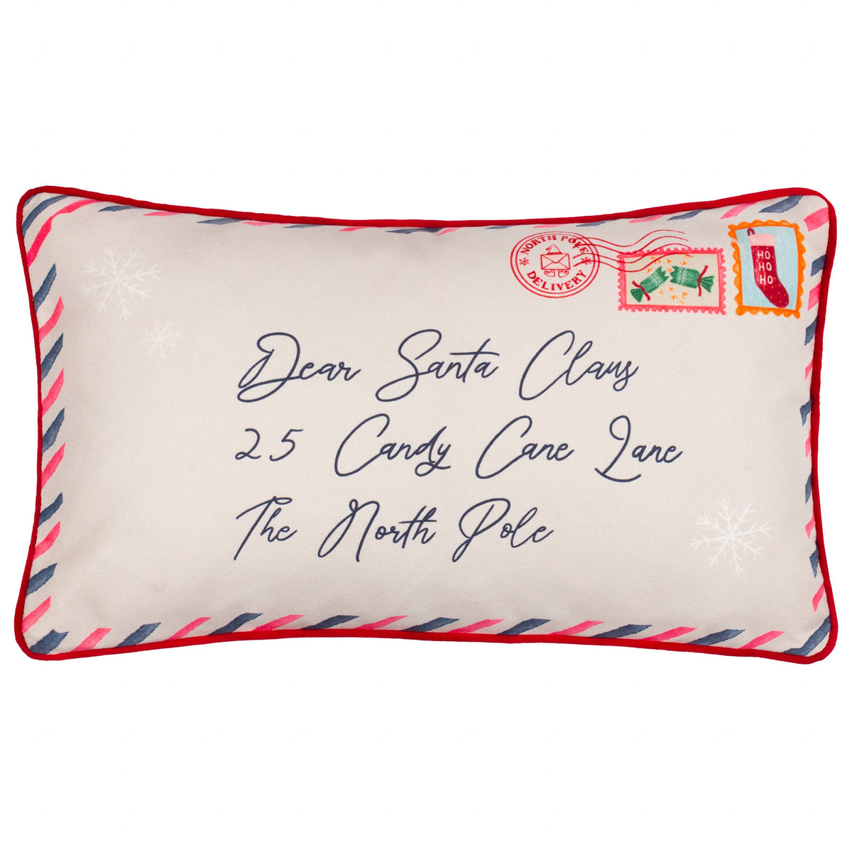 Dear Santa Printed Reversible Cushion Multicolour: Multi / Fibre Filled / 30 x 50cm