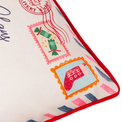 Dear Santa Printed Reversible Cushion Multicolour: Multi / Fibre Filled / 30 x 50cm
