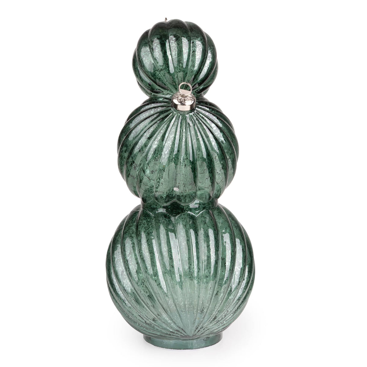 3 Stacking Glass Baubles with LED Lights - Green Hummingbird 1pk