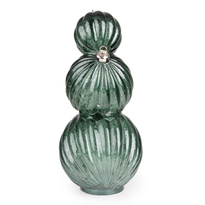 3 Stacking Glass Baubles with LED Lights - Green Hummingbird 1pk