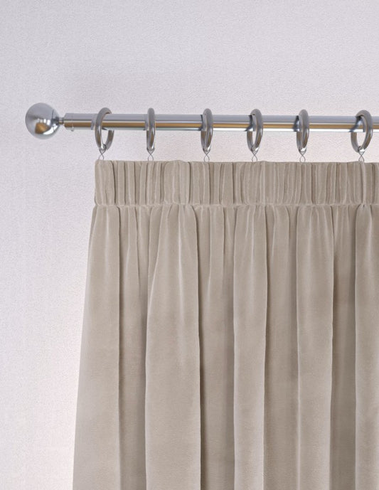 M & S Champagne Velvet Thermal Pencil Pleat 86 x 72 inch