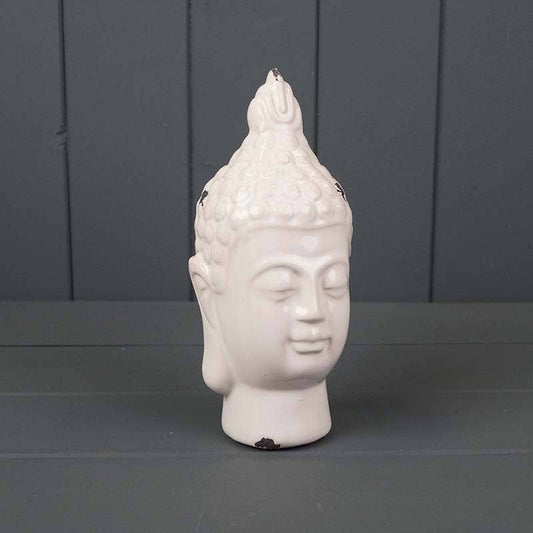 White Ceramic Buddha Head