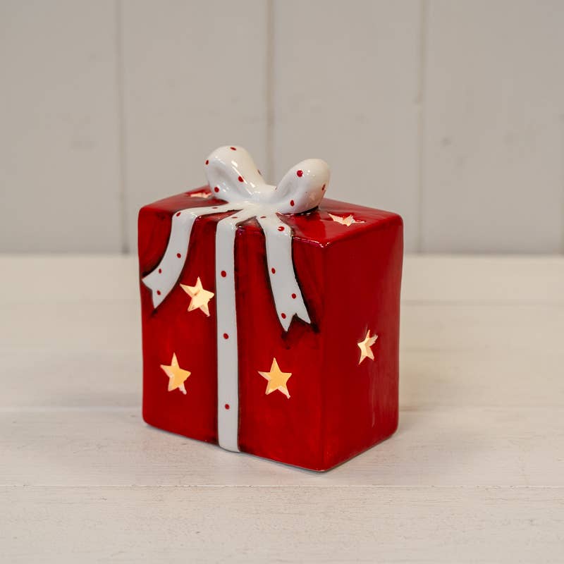 Red/White Ceramic Present