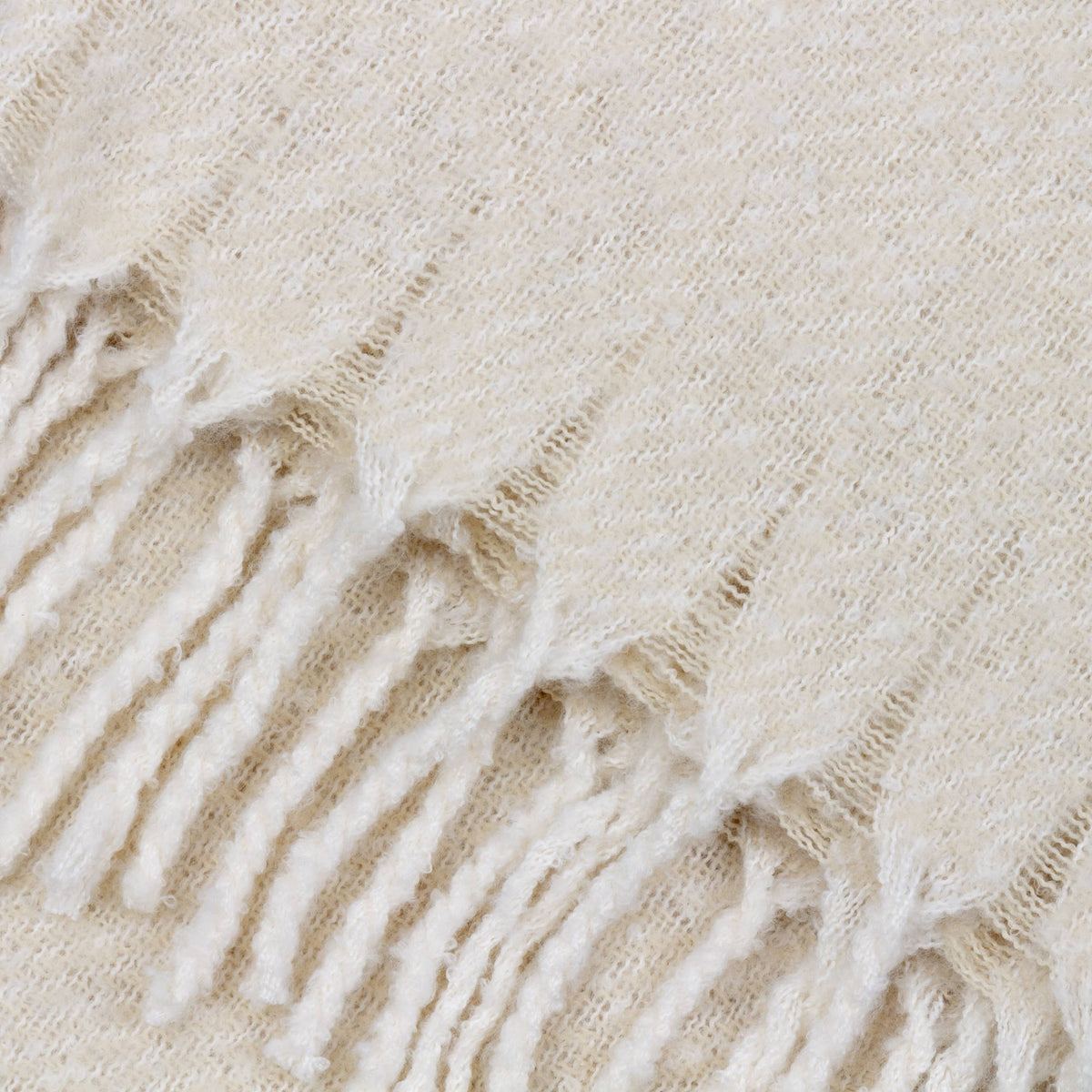 Isla Woven Tasselled Throw Cream: Cream / 130 x 180cm