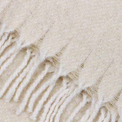 Isla Woven Tasselled Throw Cream: Cream / 130 x 180cm