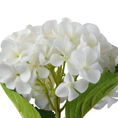 Artificial Single Hydrangea White Faux Stem 46cm