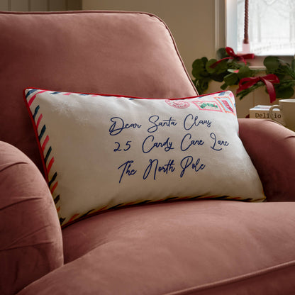 Dear Santa Printed Reversible Cushion Multicolour: Multi / Fibre Filled / 30 x 50cm