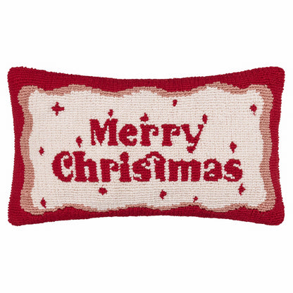 Candy Merry Christmas Tufted Cushion Red/White: Red/White / Fibre Filled / 30 x 50cm